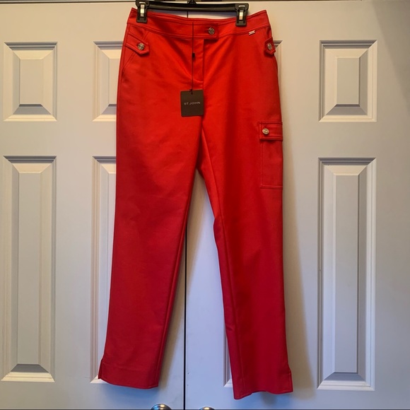 NWT St. John red pants size 4